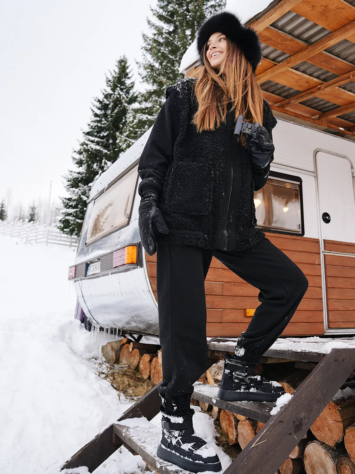 JACKET FLUFFY BLACK – 3